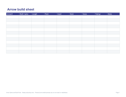 Preview of the first page of Build sheet (PDF/DOCX)